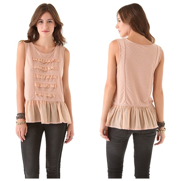 Free People Tops - Free People Sweetie Pie Ruffle Peplum Top Small